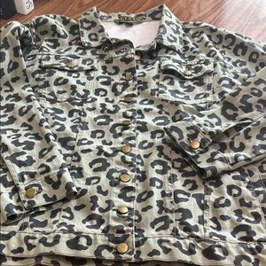 Taxi Leopard Print Utility Jacket - Olive & Black
